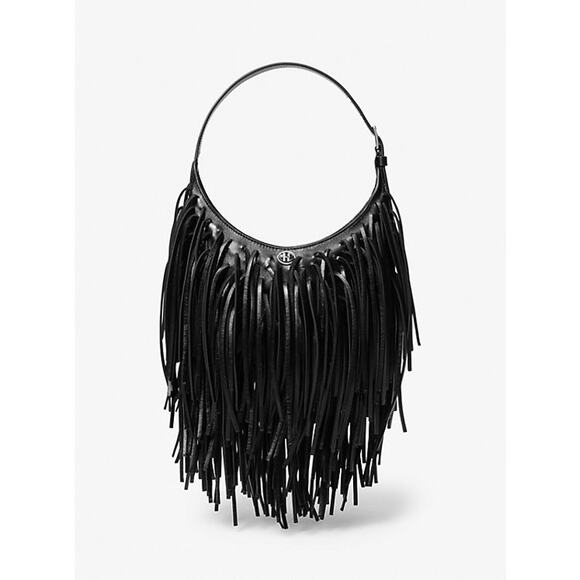 Michael Kors Collection Dyan Fringed Leather Shoulder Bag - Picture 1 of 8